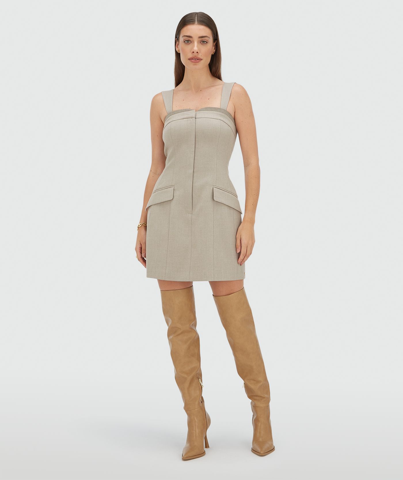 Robe cintrée RUBY - gris chaud