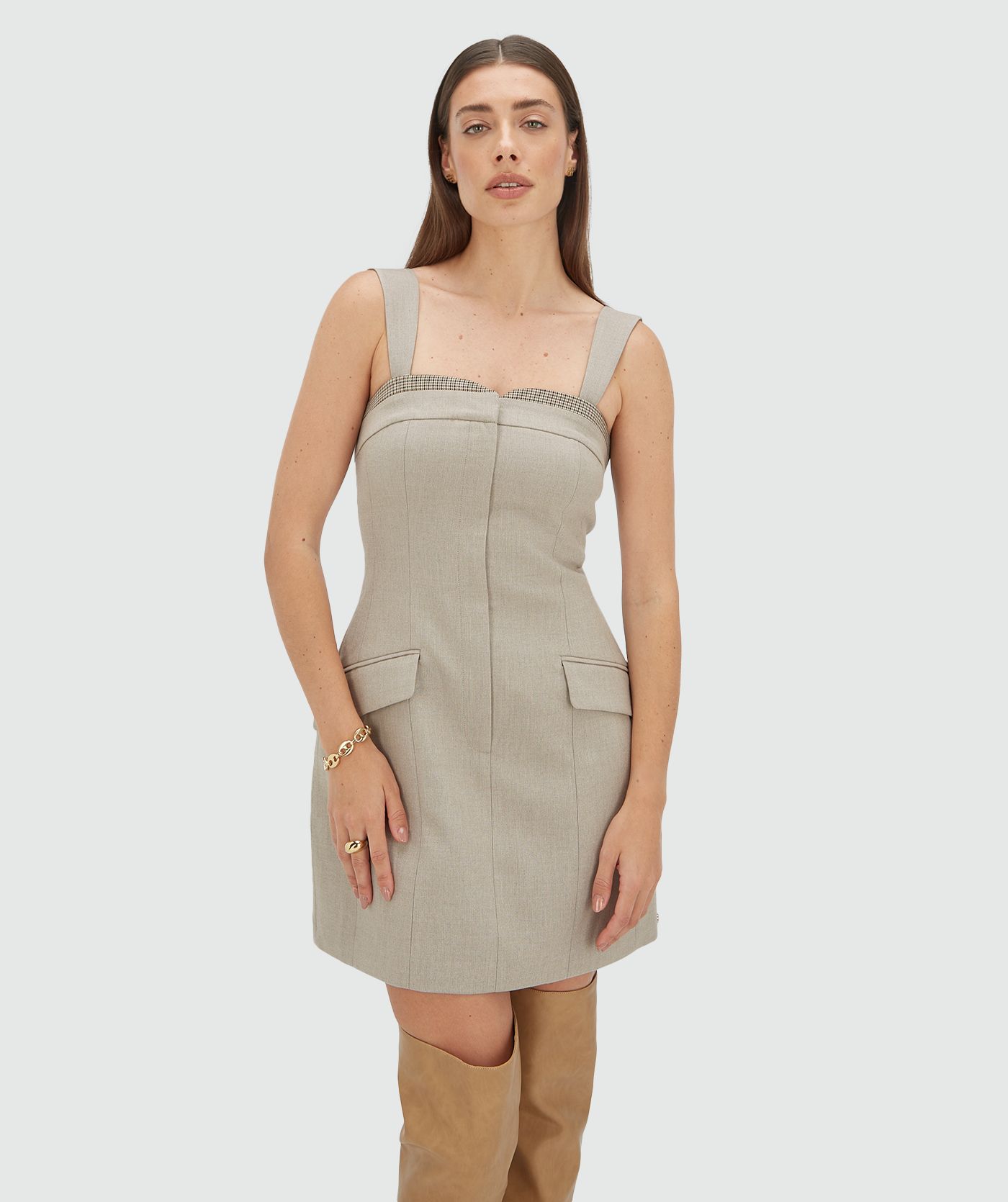 Robe cintrée RUBY - gris chaud