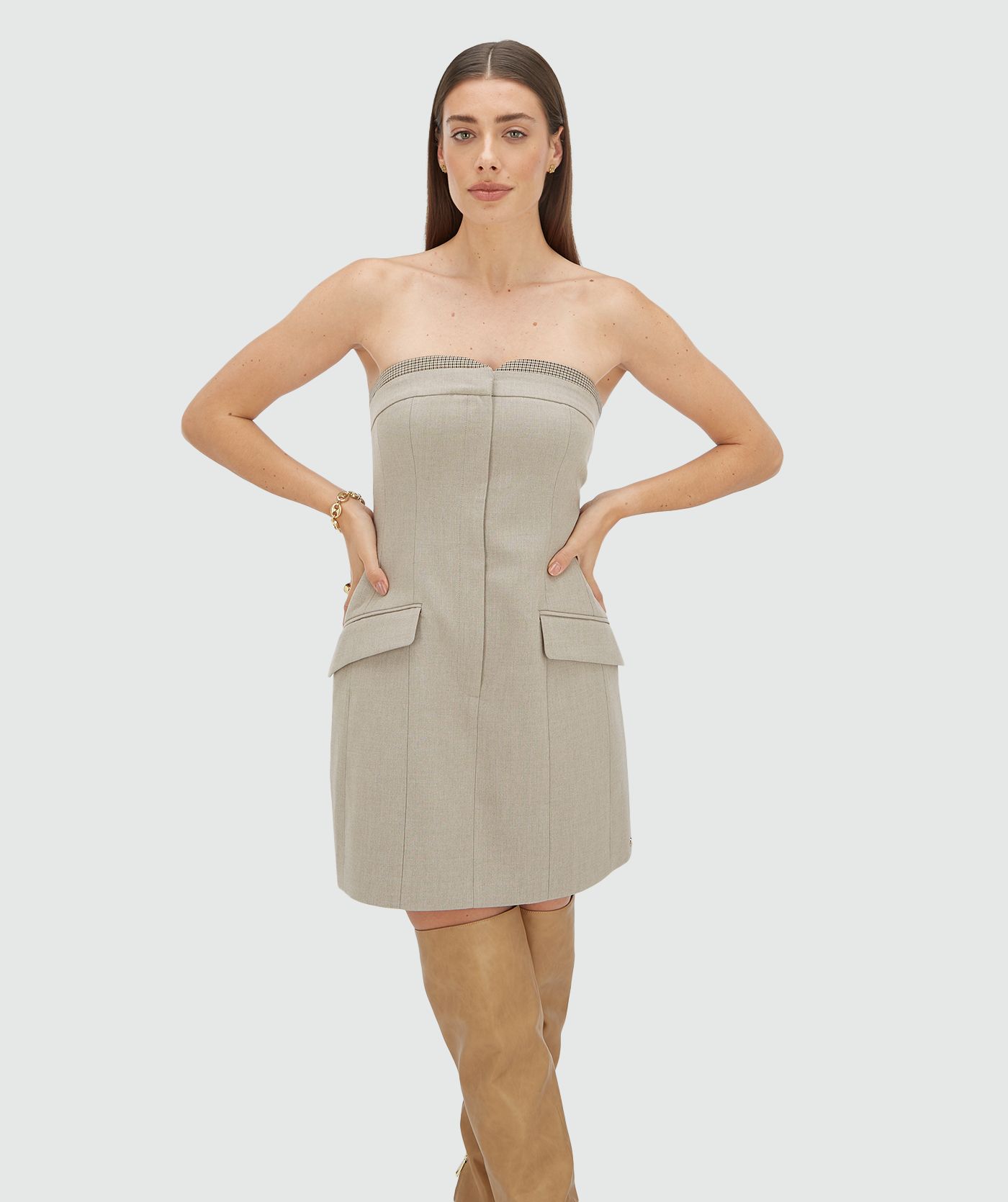 Robe cintrée RUBY - gris chaud