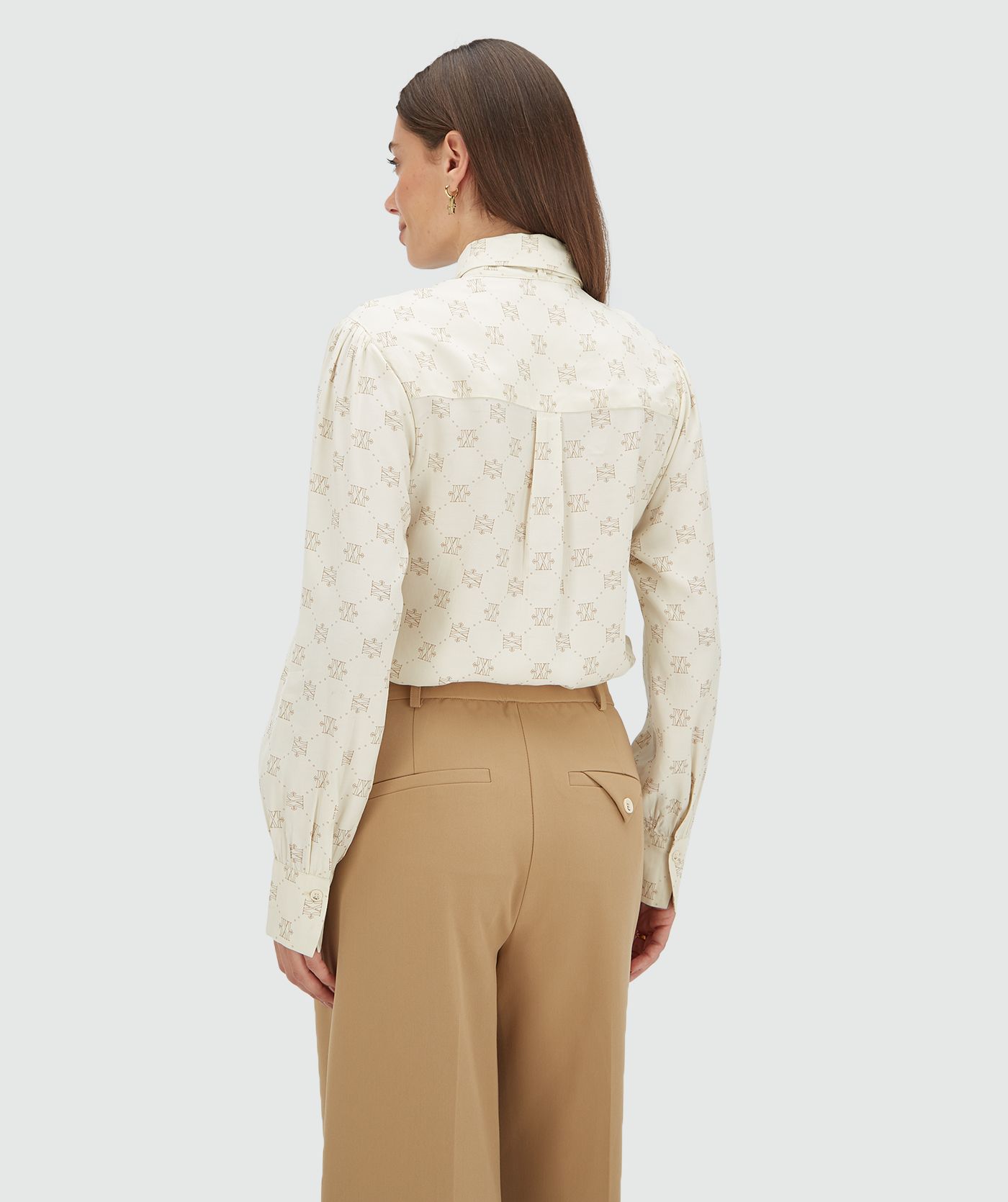 Chemisier regular fit avec logo imprimé SYDNEY - crème blanc marron clair