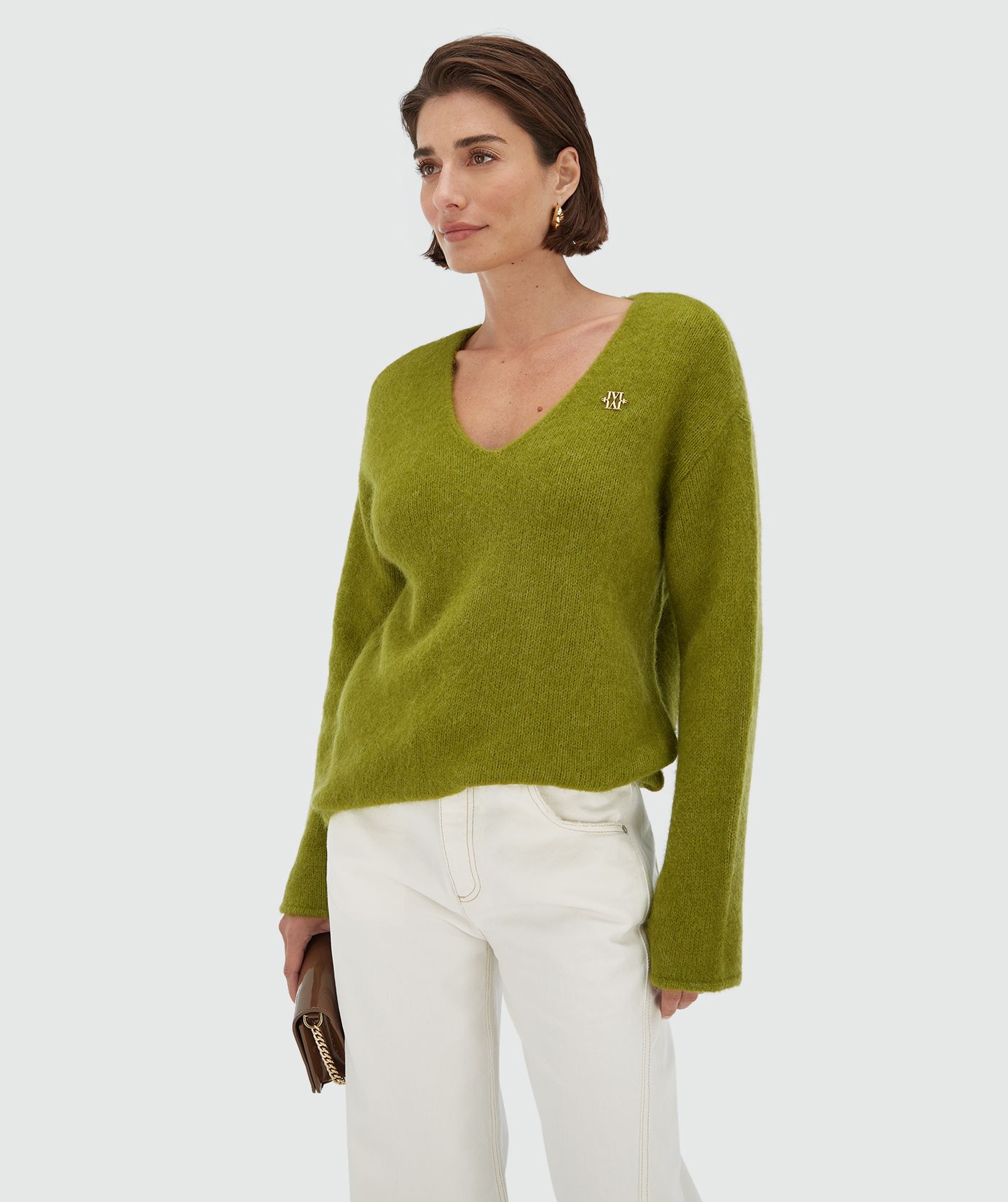 Pull oversize en laine mérinos TIMBER - vert audacieux