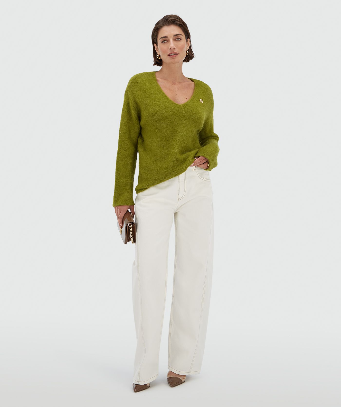 Pull oversize en laine mérinos TIMBER - vert audacieux