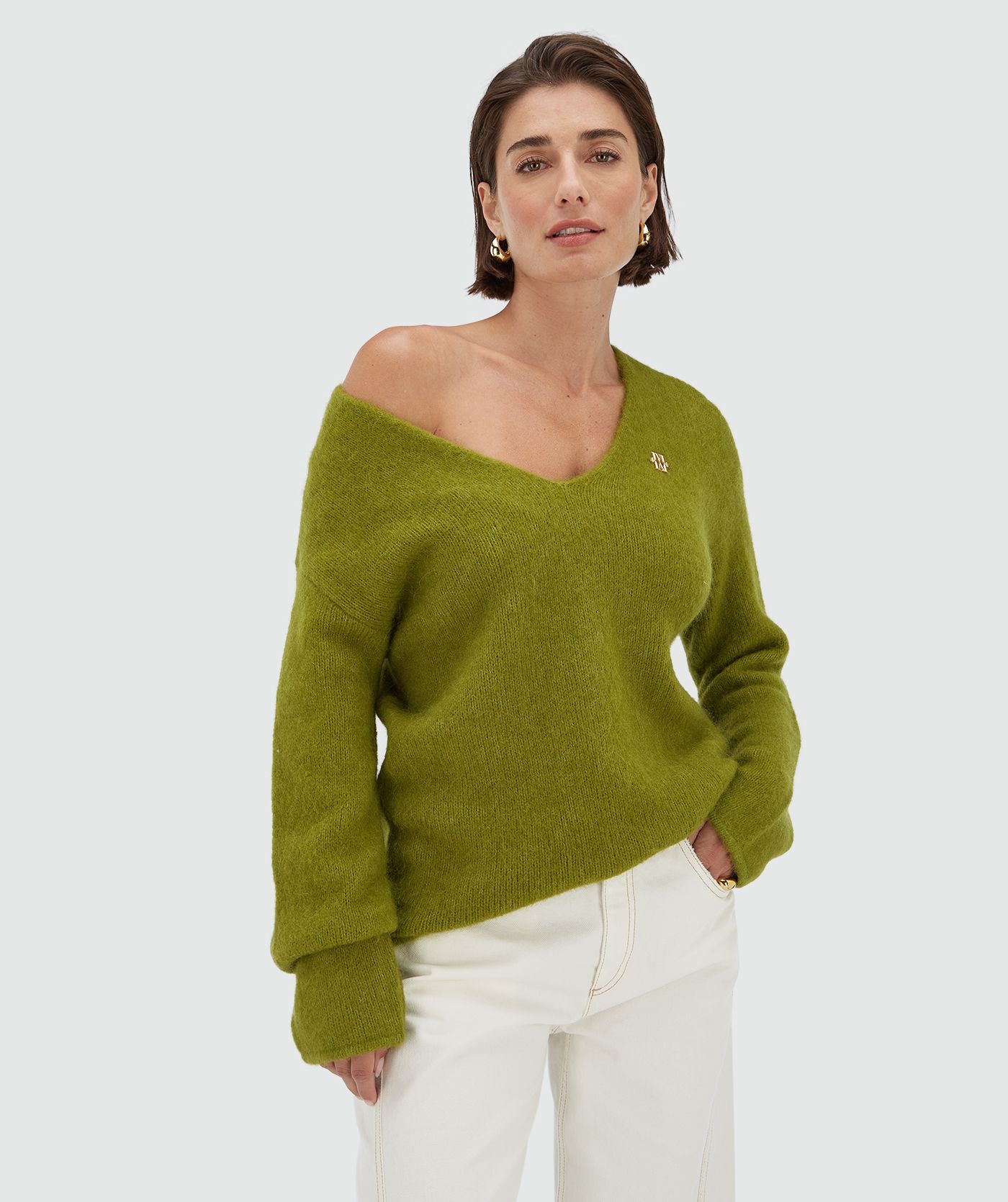 Pull oversize en laine mérinos TIMBER - vert audacieux