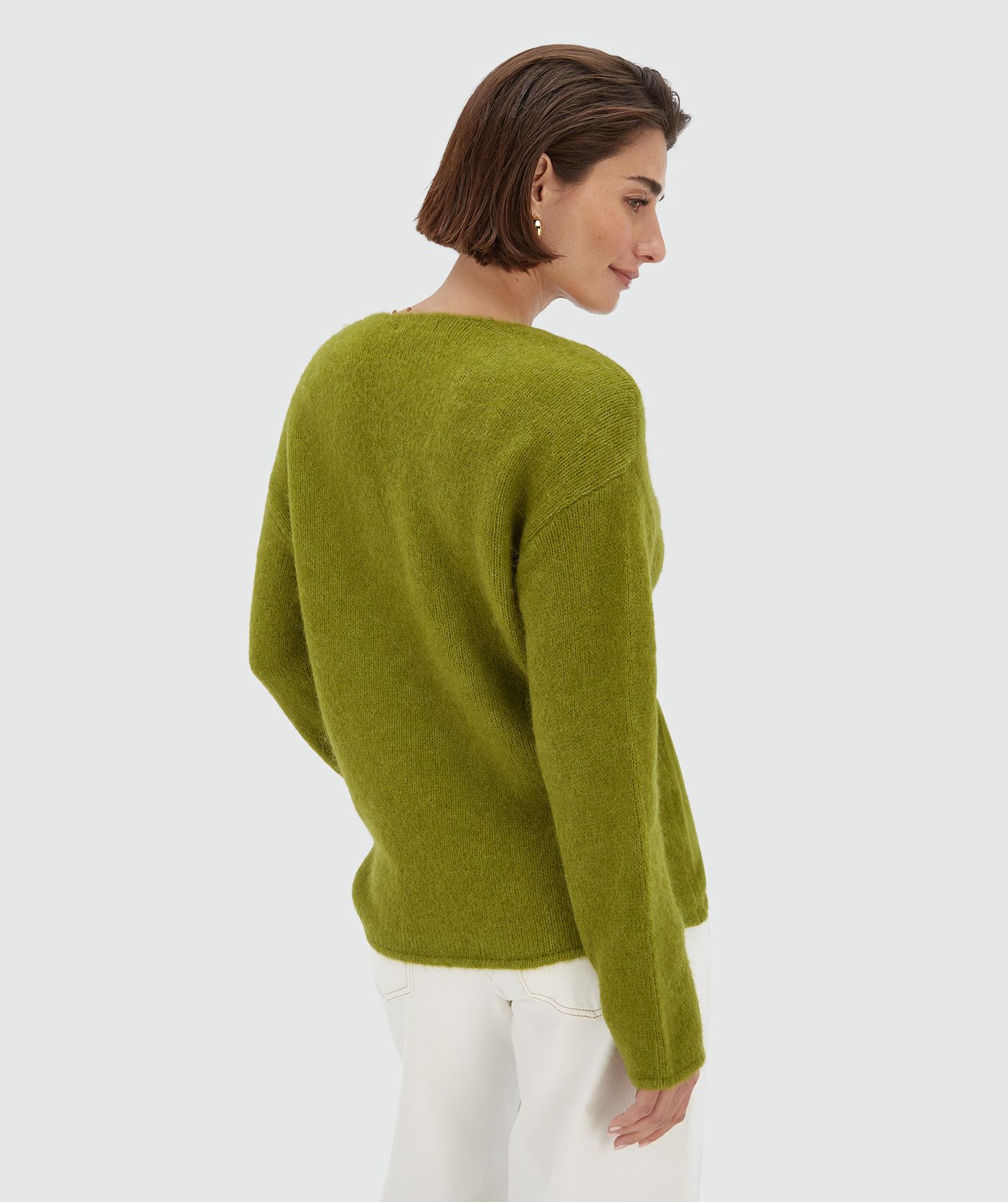 Pull oversize en laine mérinos TIMBER - vert audacieux