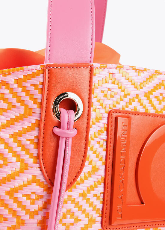 Sac panier XL - Rose et orange