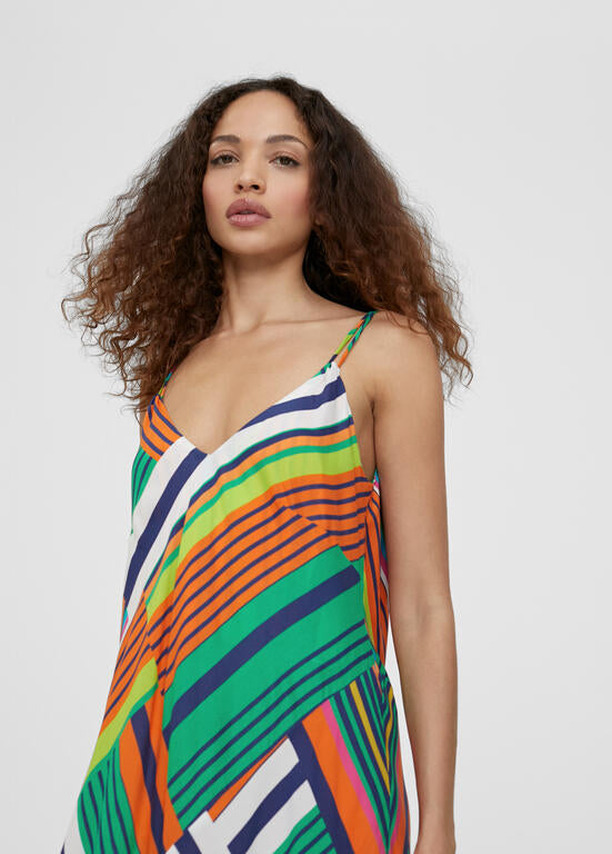 Robe longue à bretelles - Multicolore