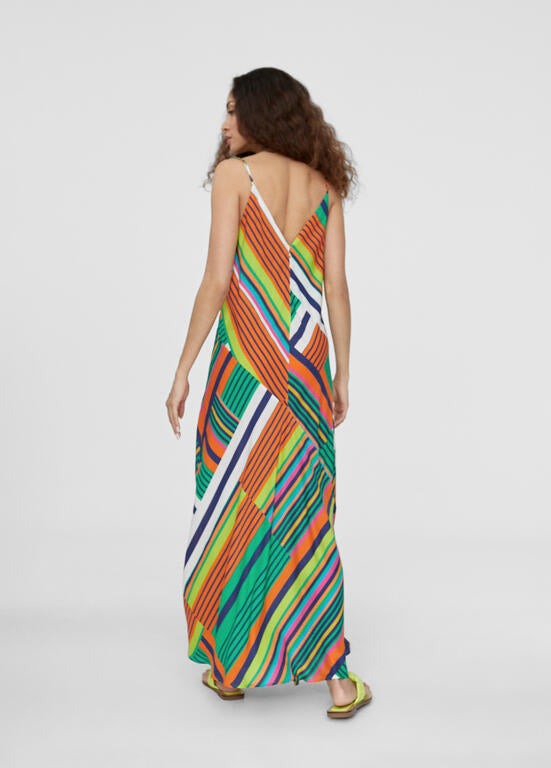 Robe longue à bretelles - Multicolore