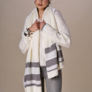 Écharpe en lurex VICTORIA - crème gris