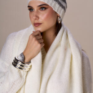 Chapeau en lurex EVA - crème gris