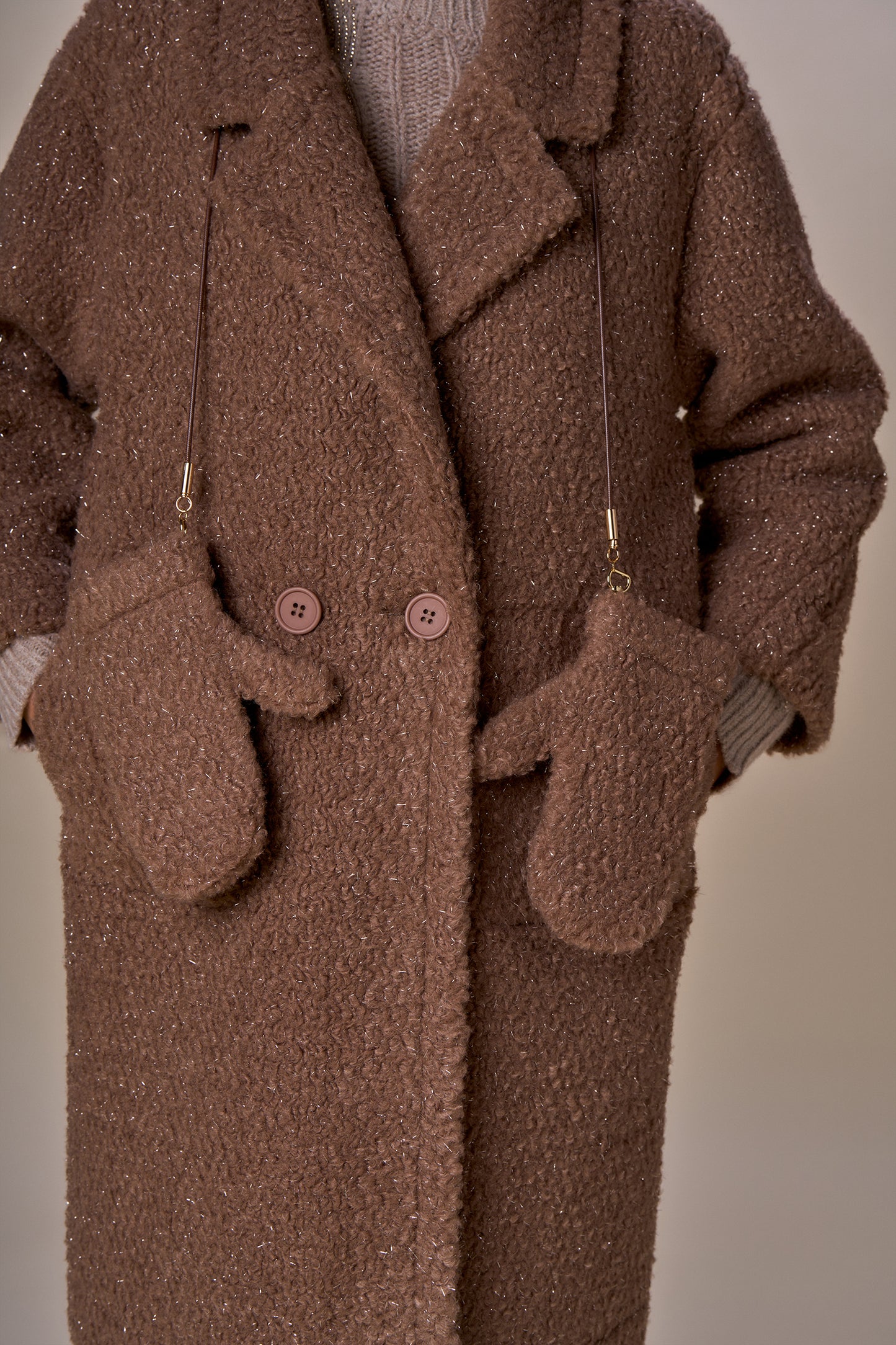 Gants en peluche TEDDY - brun