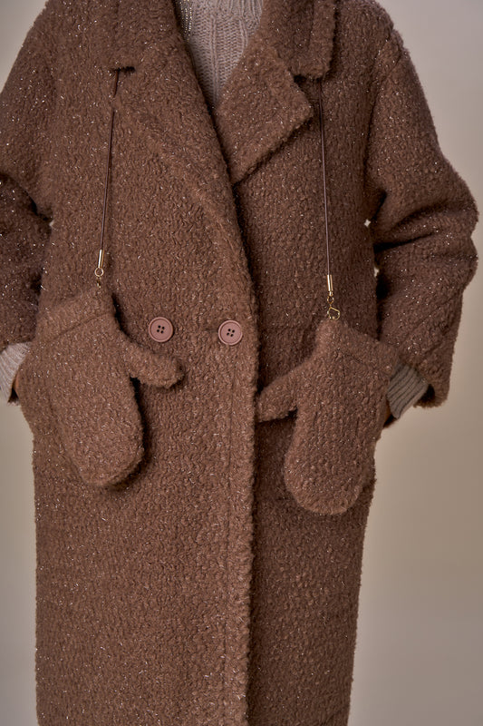 Gants en peluche TEDDY - brun