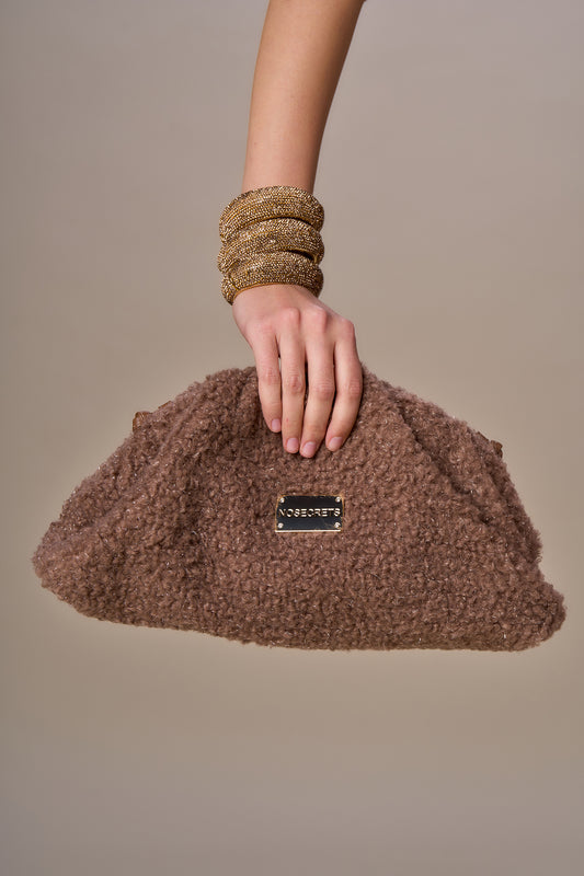 Pochette teddy bag LEA - brun