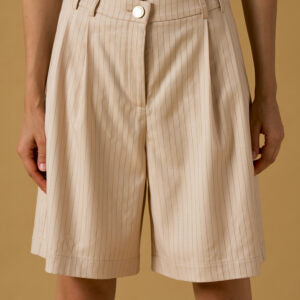 Bermuda à rayures dorées - noisette