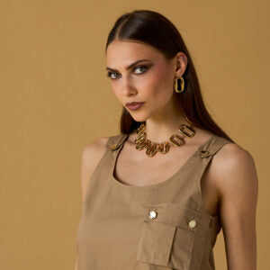 Robe cargo sans manches LOLA - Moka