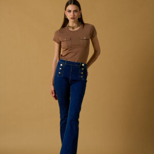 T-shirt de poche  KATIA - Brun