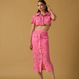 Chemise en dentelle FRAGOLA - Rose