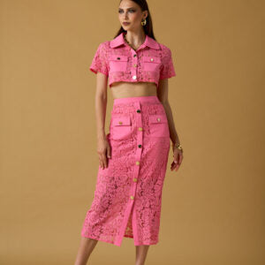 Jupe en dentelle FRAGOLA - Rose