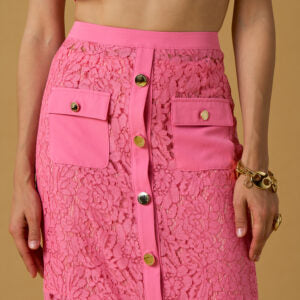 Jupe en dentelle FRAGOLA - Rose