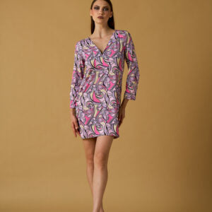 Robe à col en V LULU - Multicolore