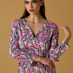 Robe à col en V LULU - Multicolore