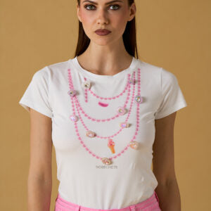 T-shirt collier de bonbons PERLA - Blanc