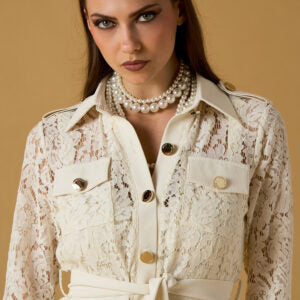 Saharienne en dentelle - écru