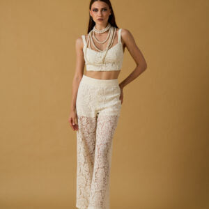 Pantalon en dentelle ADELE - écru