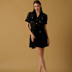 Robe en dentelle LOVA - Noir