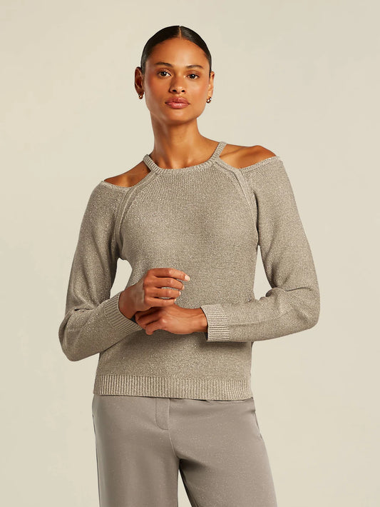 Pull en lurex DEBBY - chinchilla