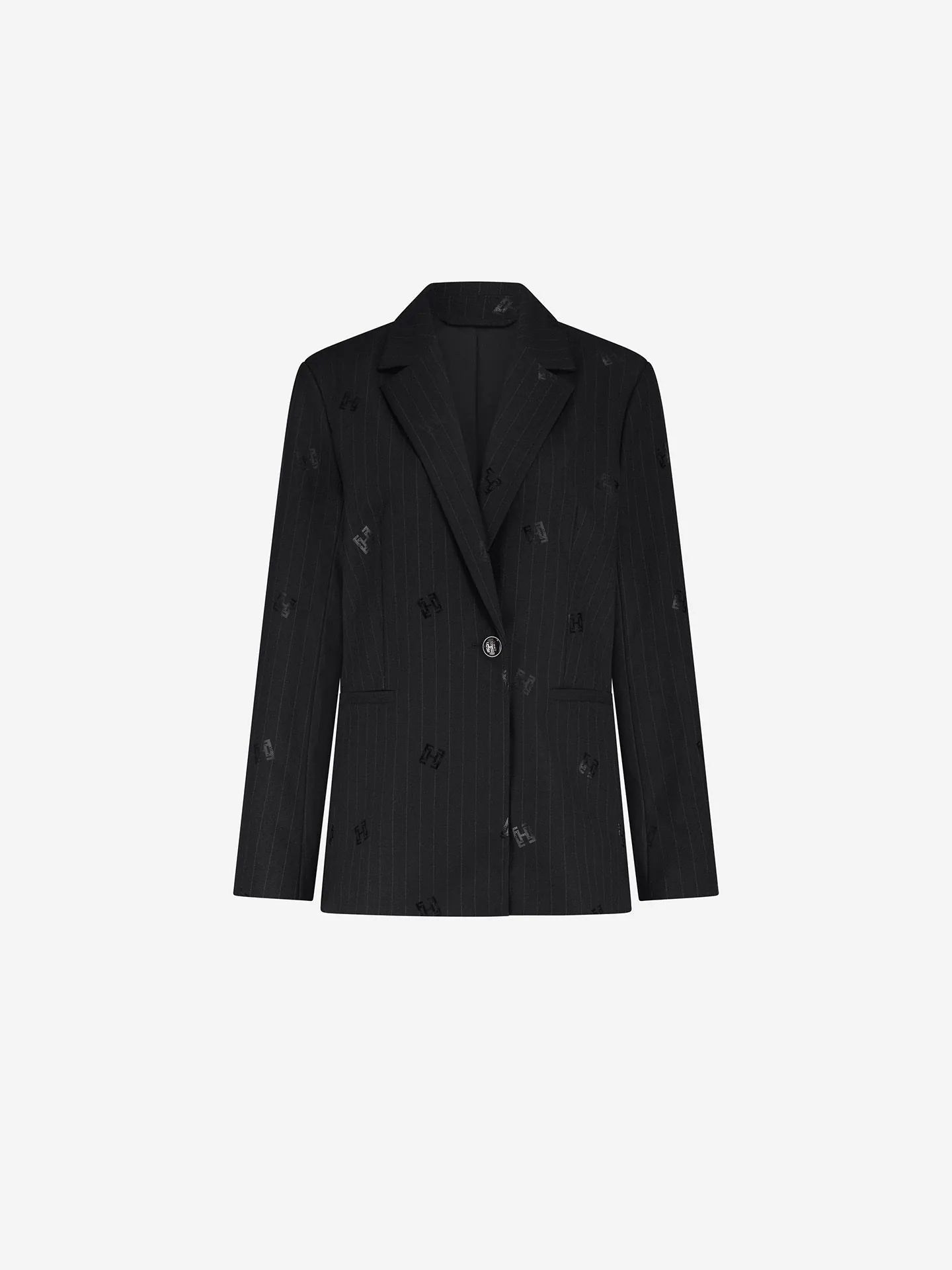 Blazer à fines rayures avec logos JORDEN - noir