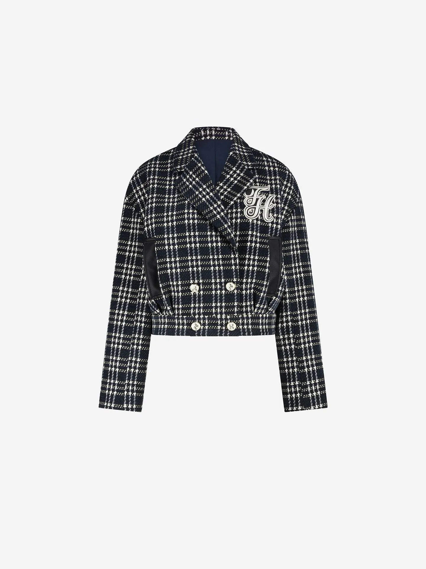 Blazer court à motif à carreaux JORDYN - nuit marine