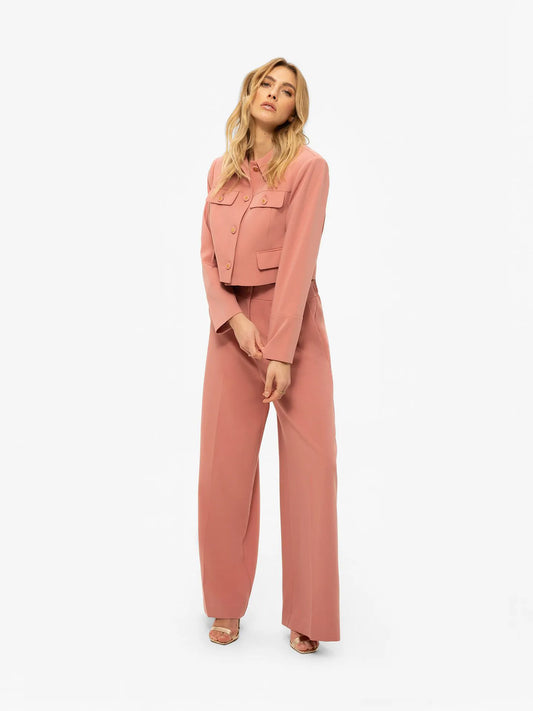 Pantalons avec plis de presse MIRABELLE - rosette