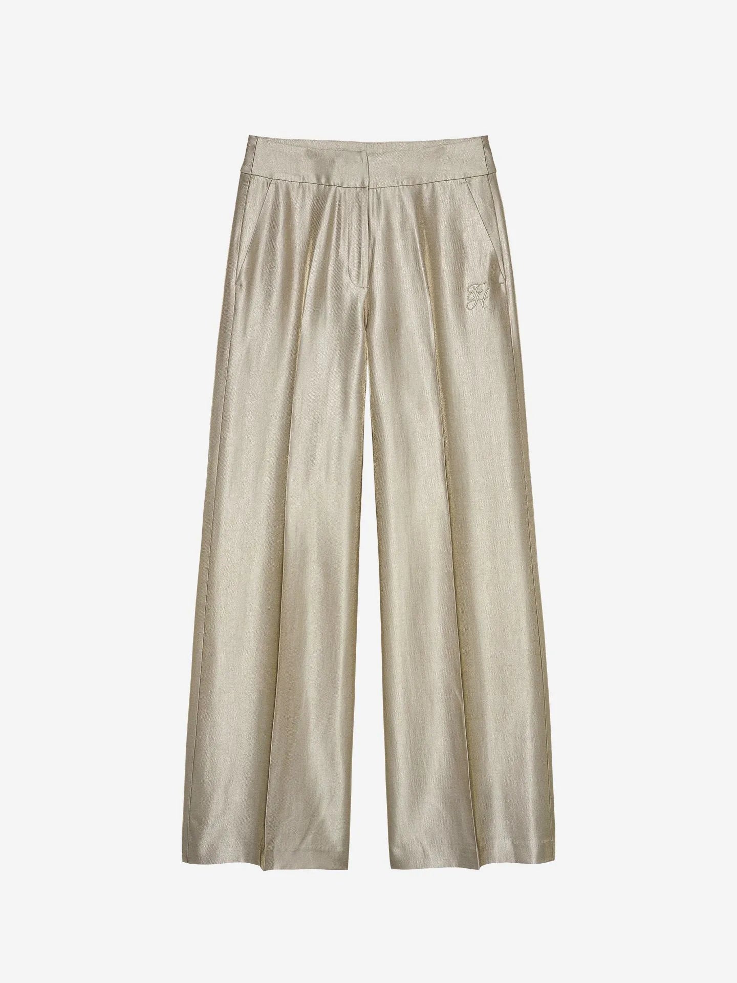 Pantalon brillant MANOUK - Gris plume