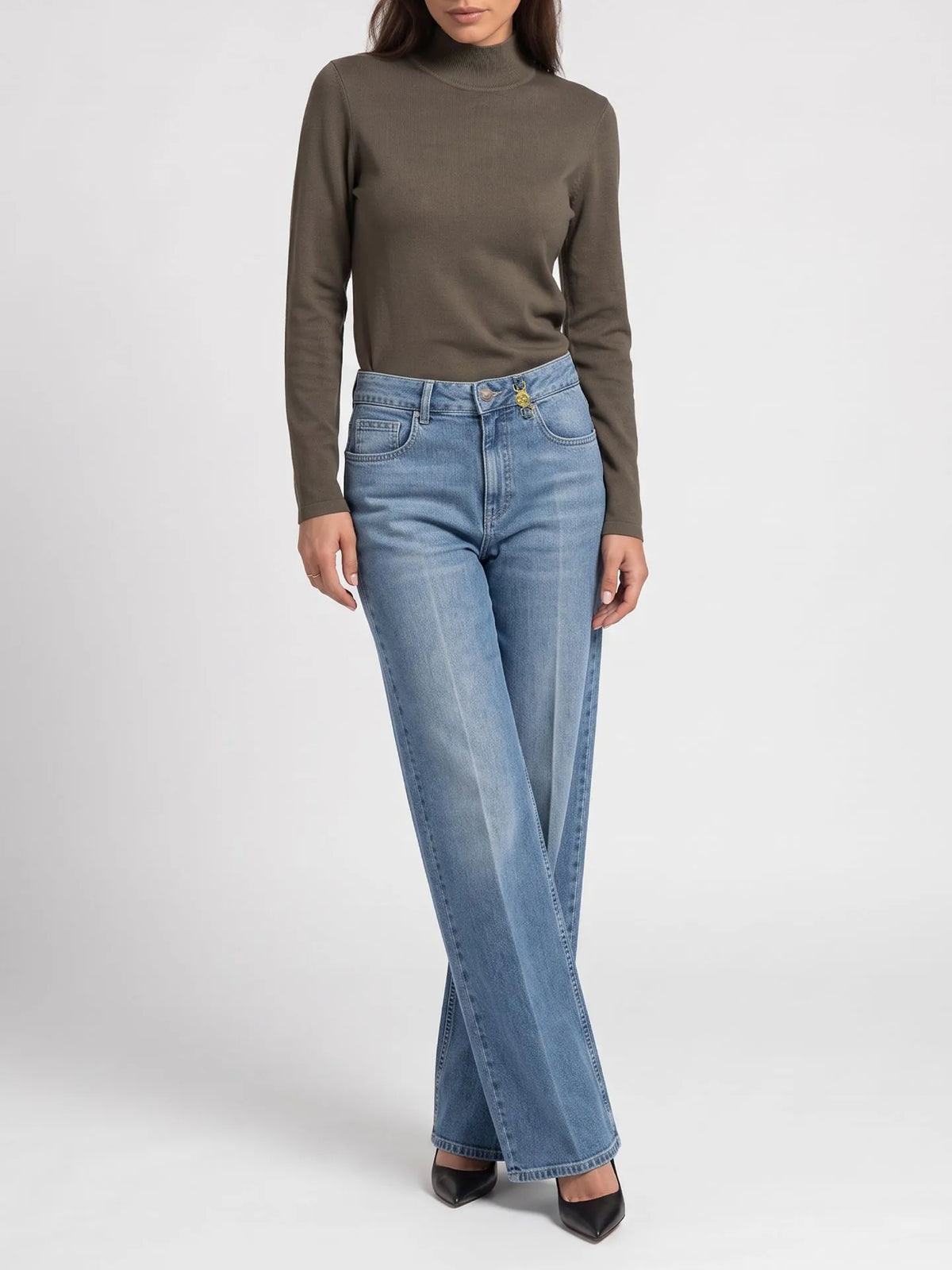 Jeans à jambe large avec une coupe moderne PRYA - Bleu