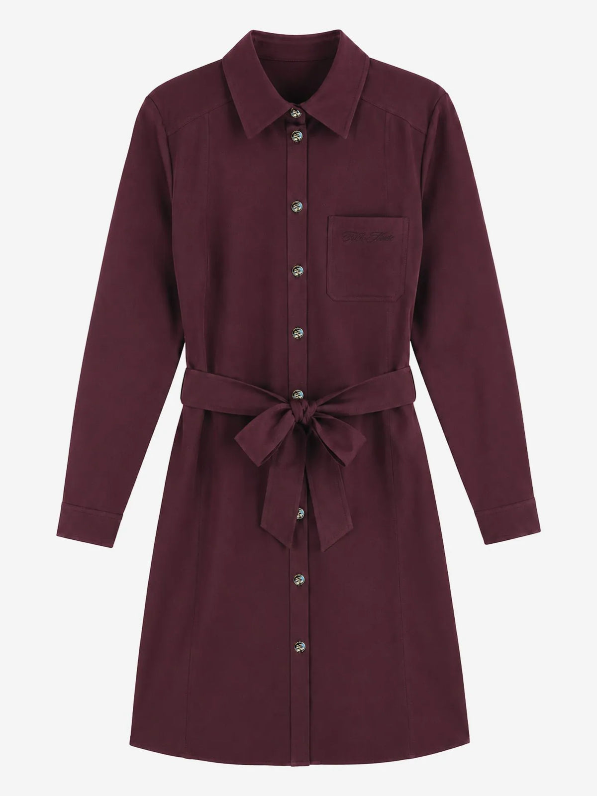 Robe chemise avec ceinture PEGGI - Vin de raisin