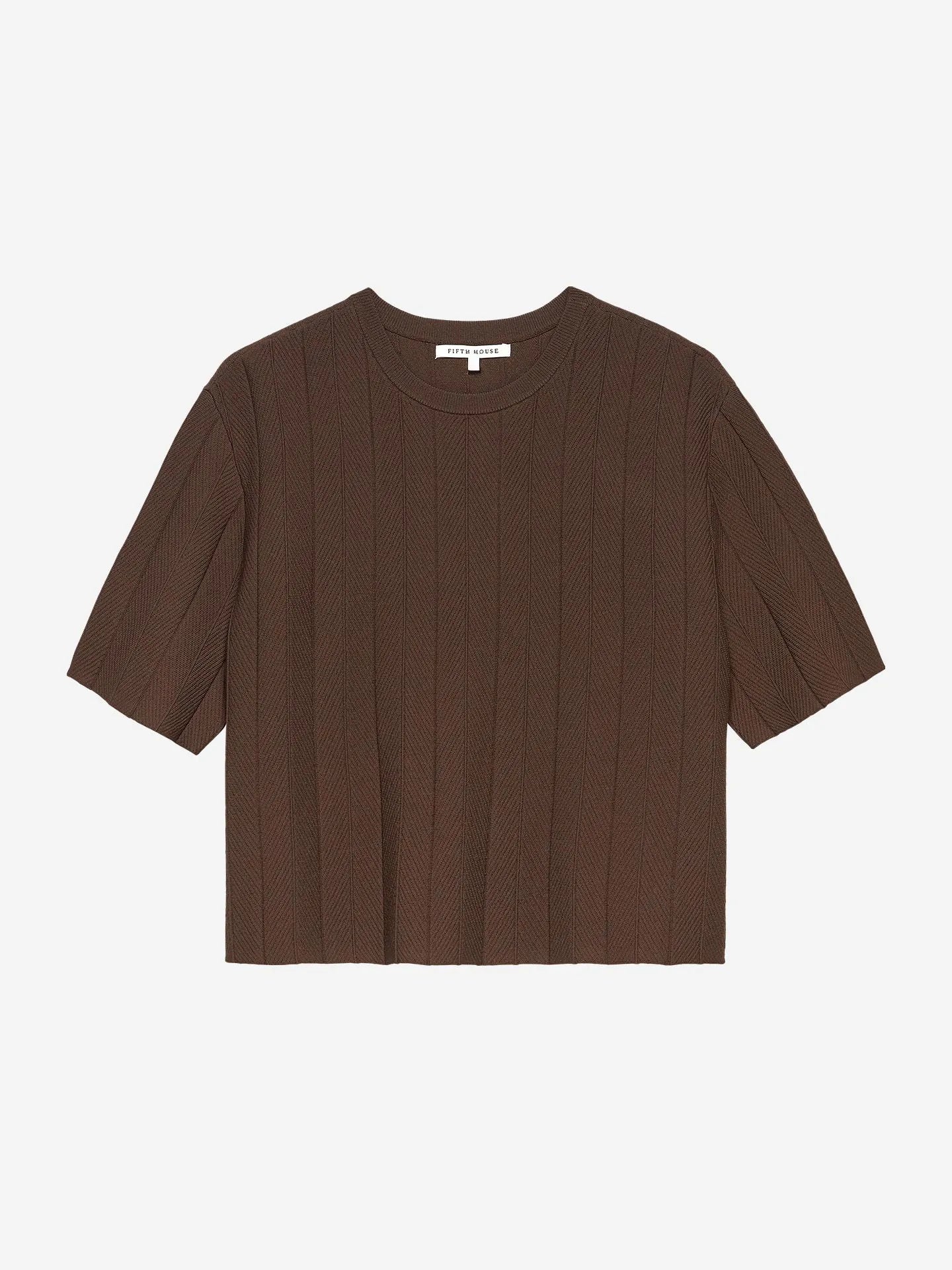 Haut avec détails du logo MAIYA - brun