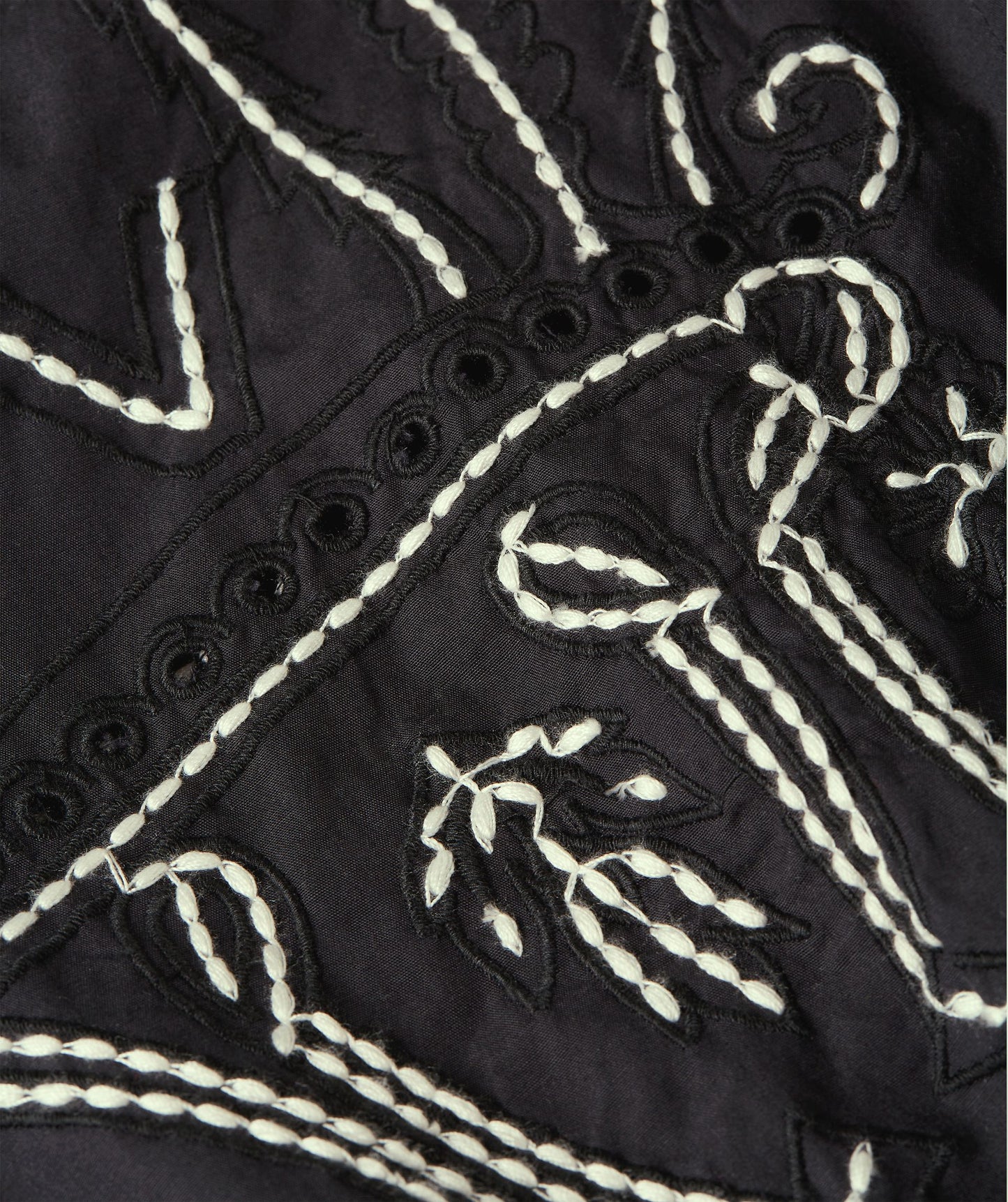 Chemisier  brodé DAPHNÉ - noir et blanc