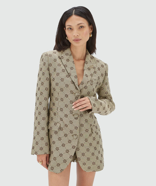 Blazer short avec lurex ESTRELLA - Dark brown