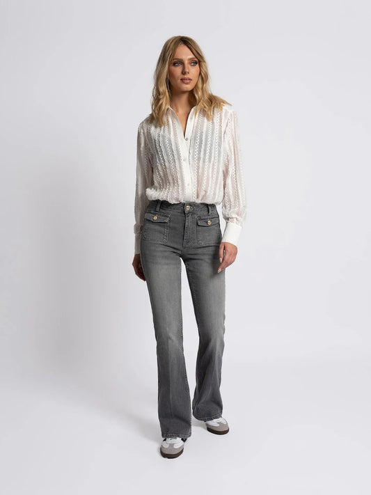 Jeans avec poches à rabat JAIMY - gris