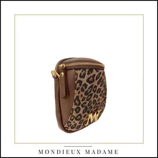 Sac pochette ODILIA - marron léopard