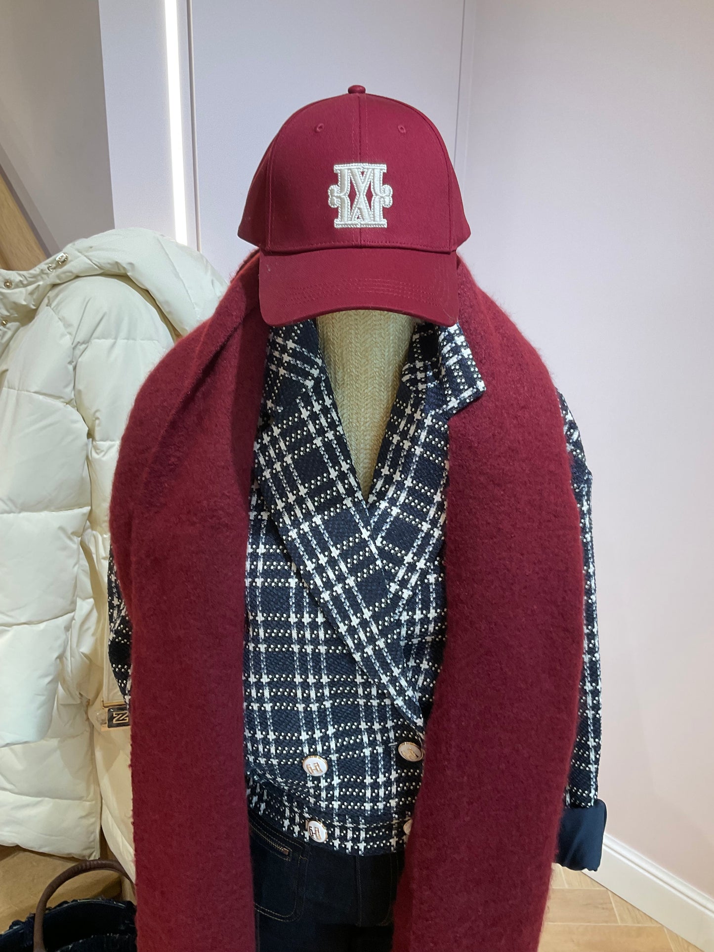 Casquette avec logo  ANGELA  - rouge baie