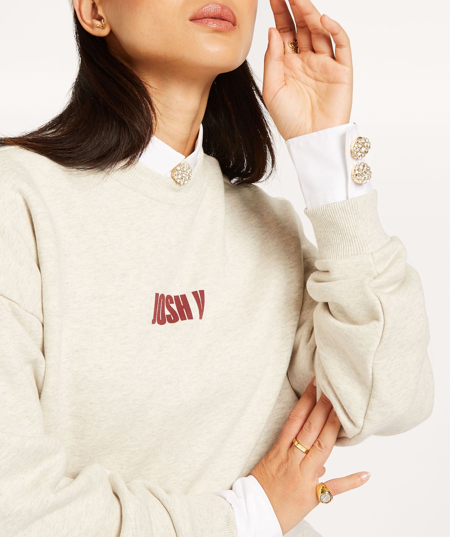 Set de 3 boutons décoratifs strass MARLIJN  - champagne gold