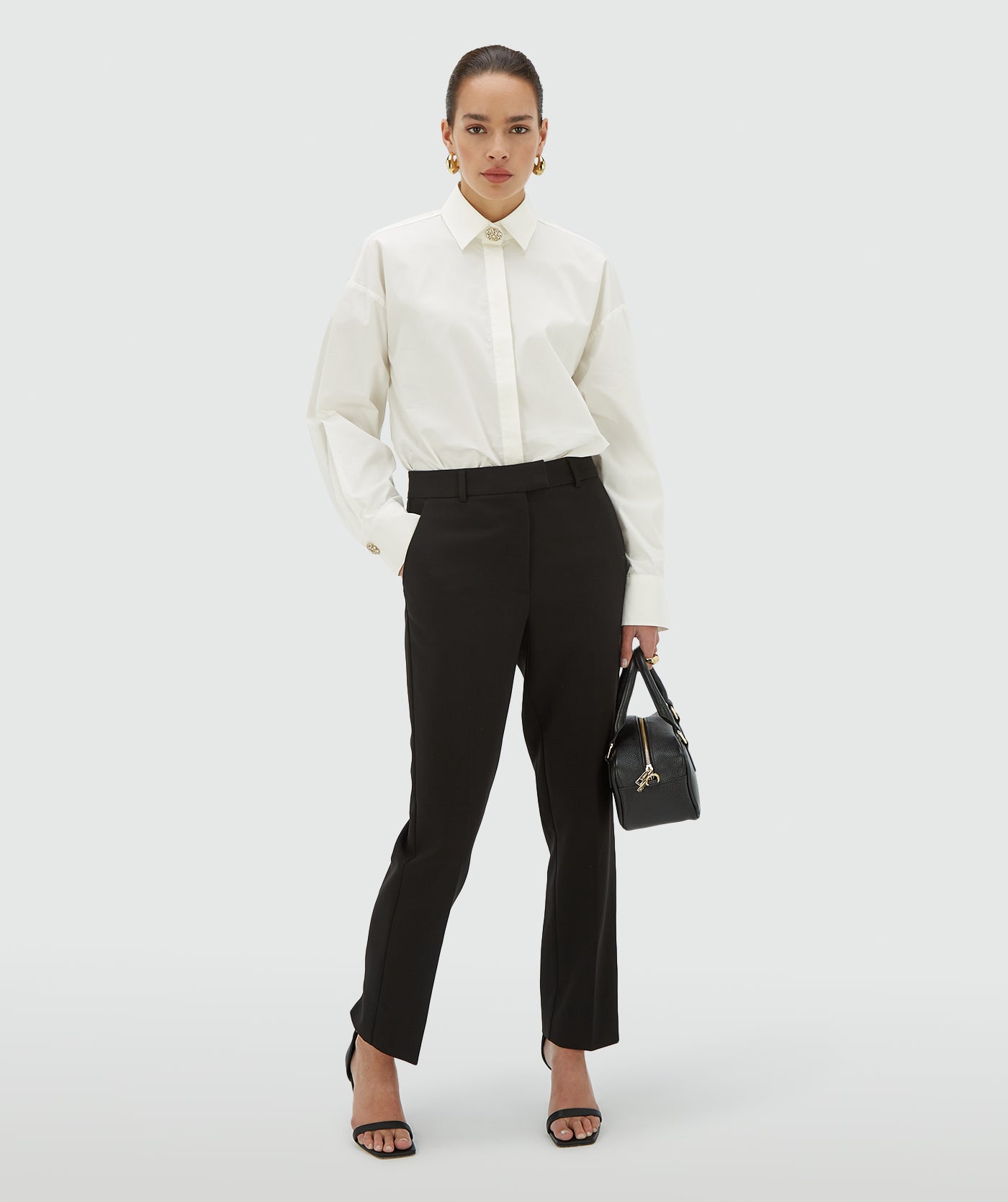 Blouse oversize LAURI avec dos ouvert - blanc cassé