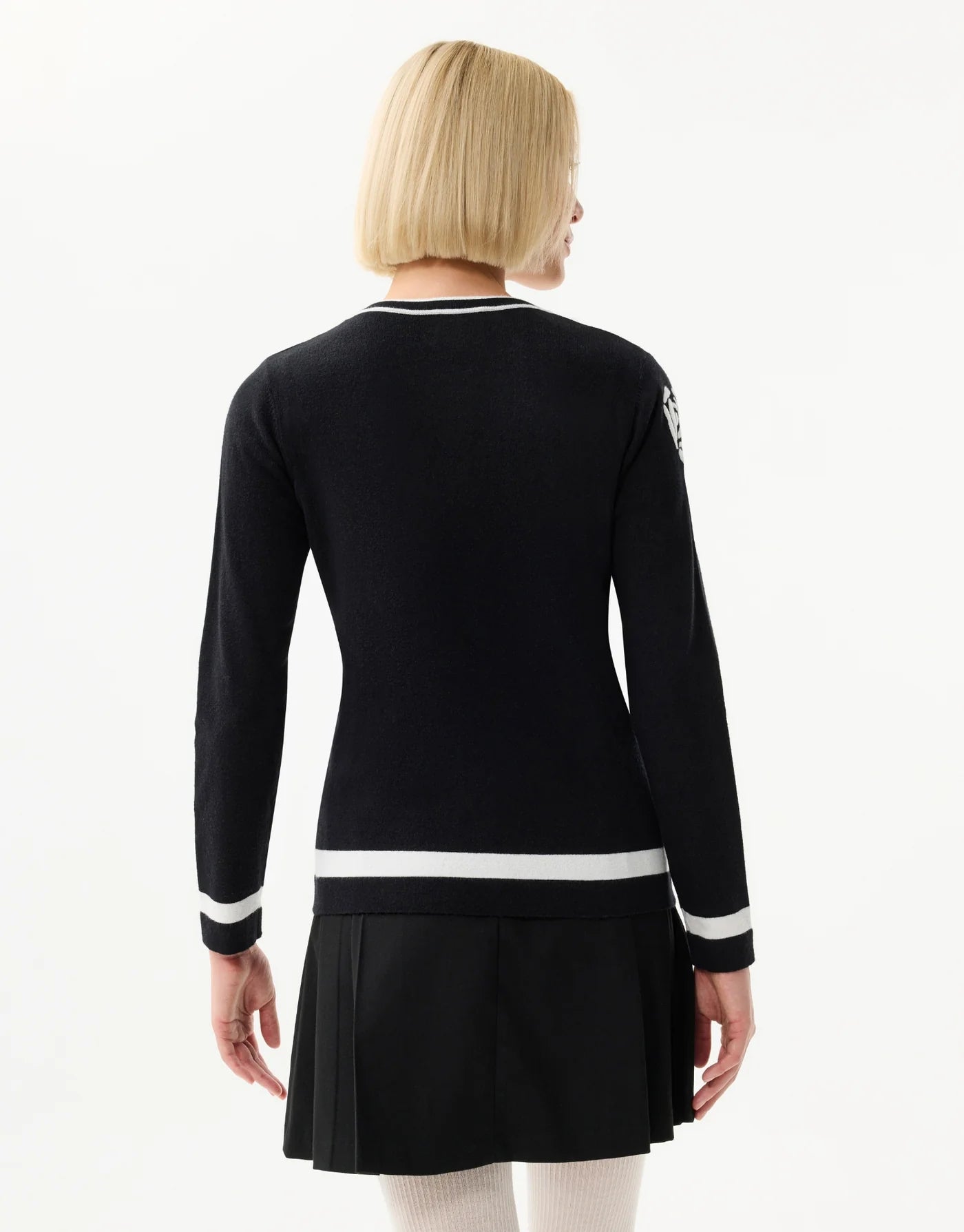 Twin-set CAMÉLIA - floral noir et Blanc