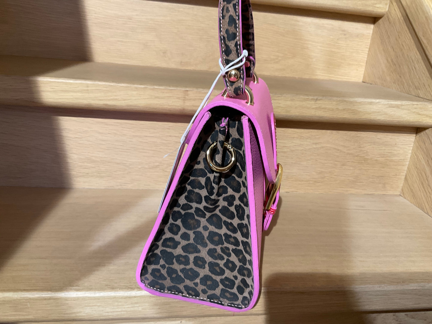Sac cuir DELEY - bicolore/leopard