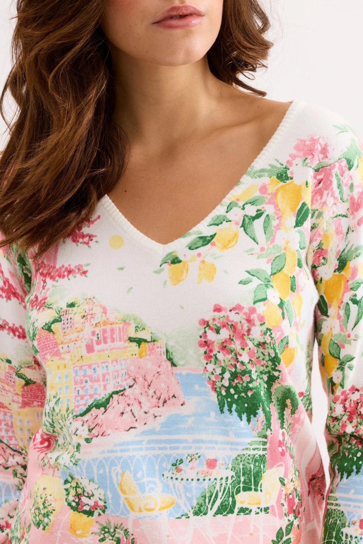 Pull imprimé paysage pastel GERMAINE - mutlicolor