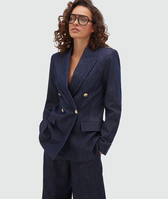 Veston ajusté JV-BLUEBELL - chambray bleu foncé