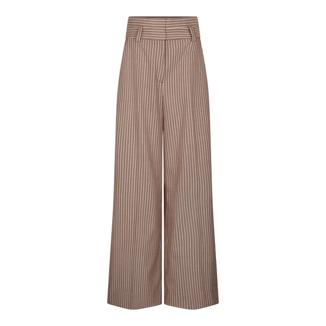 Pantalon taille haute jambe large avec rayures SCOUT - rayures bordeaux