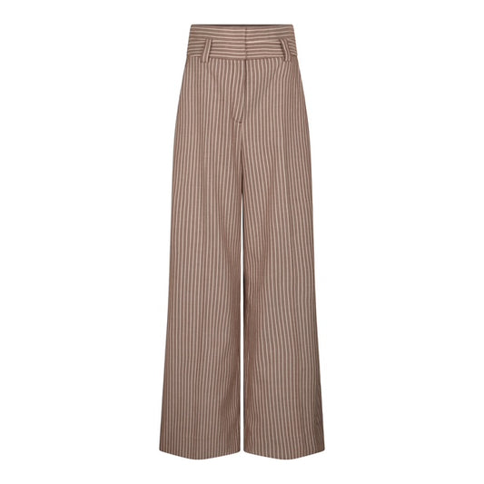 Pantalon taille haute jambe large avec rayures SCOUT - rayures bordeaux