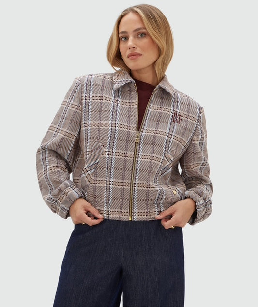 Veste oversize PEPPER - check cognac